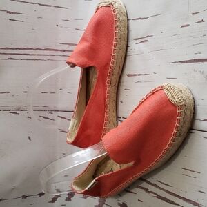 Saludos coral canvas espadrilles flats loafers platforms women's shoes size 8